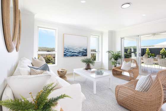 Fern 32 home design living room in Coastal style - Lockyer Valley Builders