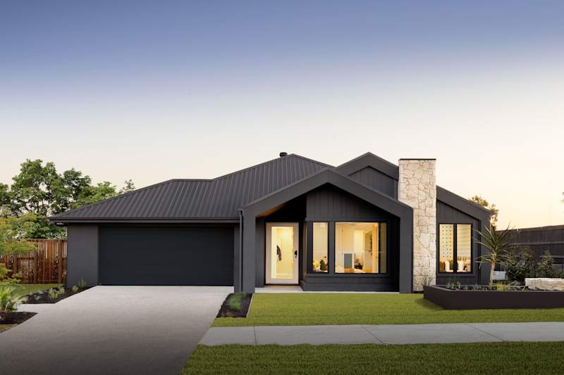 San Marino 31 house design with Scandi facade - display