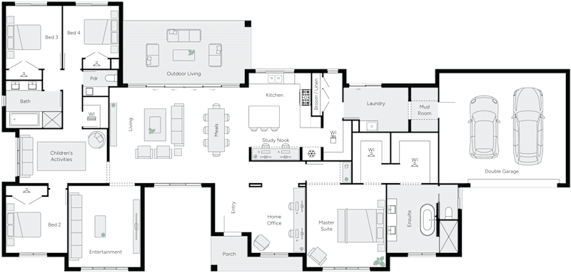 Hunter 37 Single Storey House Floor Plan