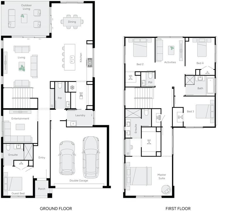 Lotus 35 Double Storey House Floor Plan alt