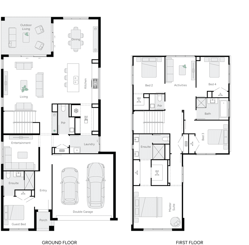 Lotus 34 Double Storey House Design Floor Plan alt