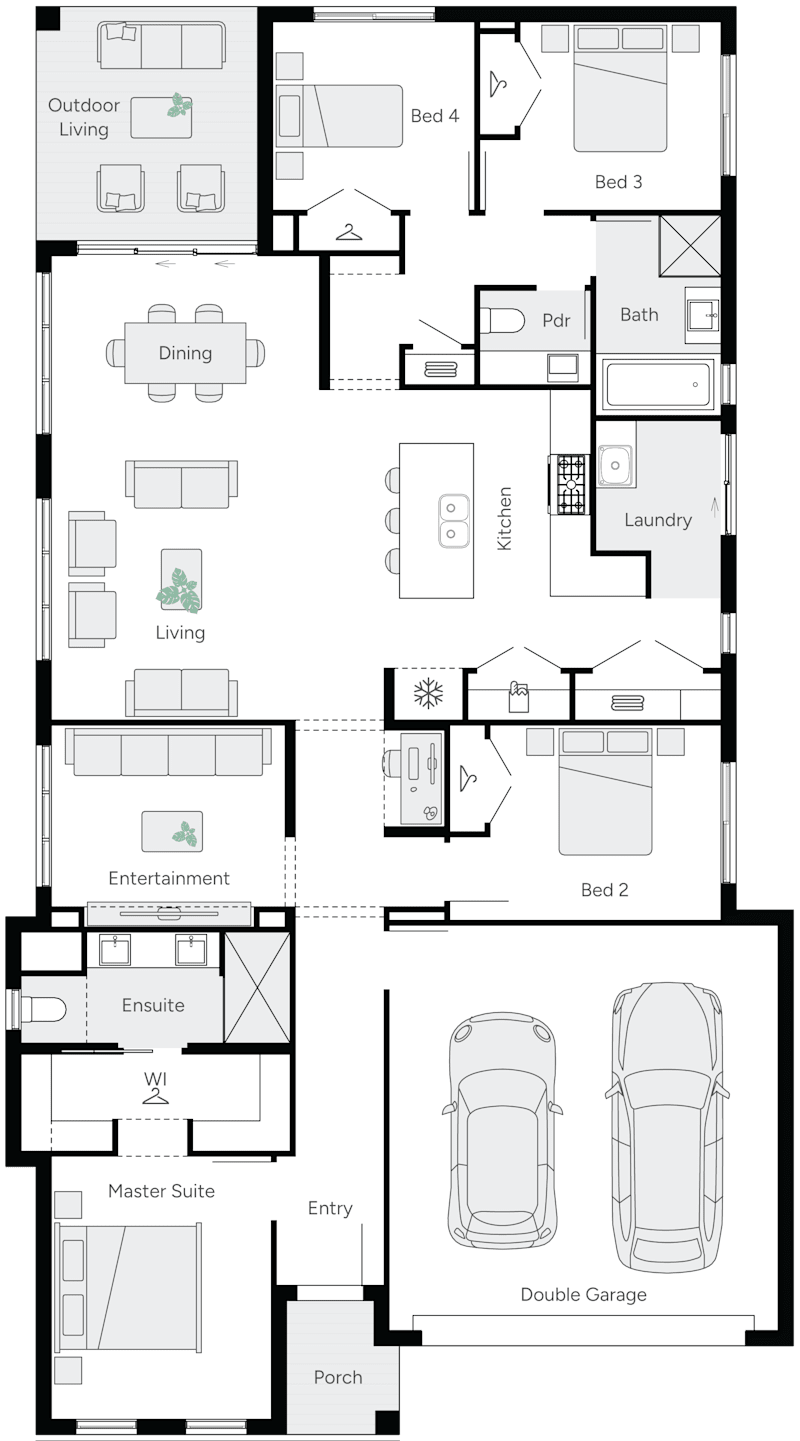 Meridian 24 Single Storey House Floor Plan alt